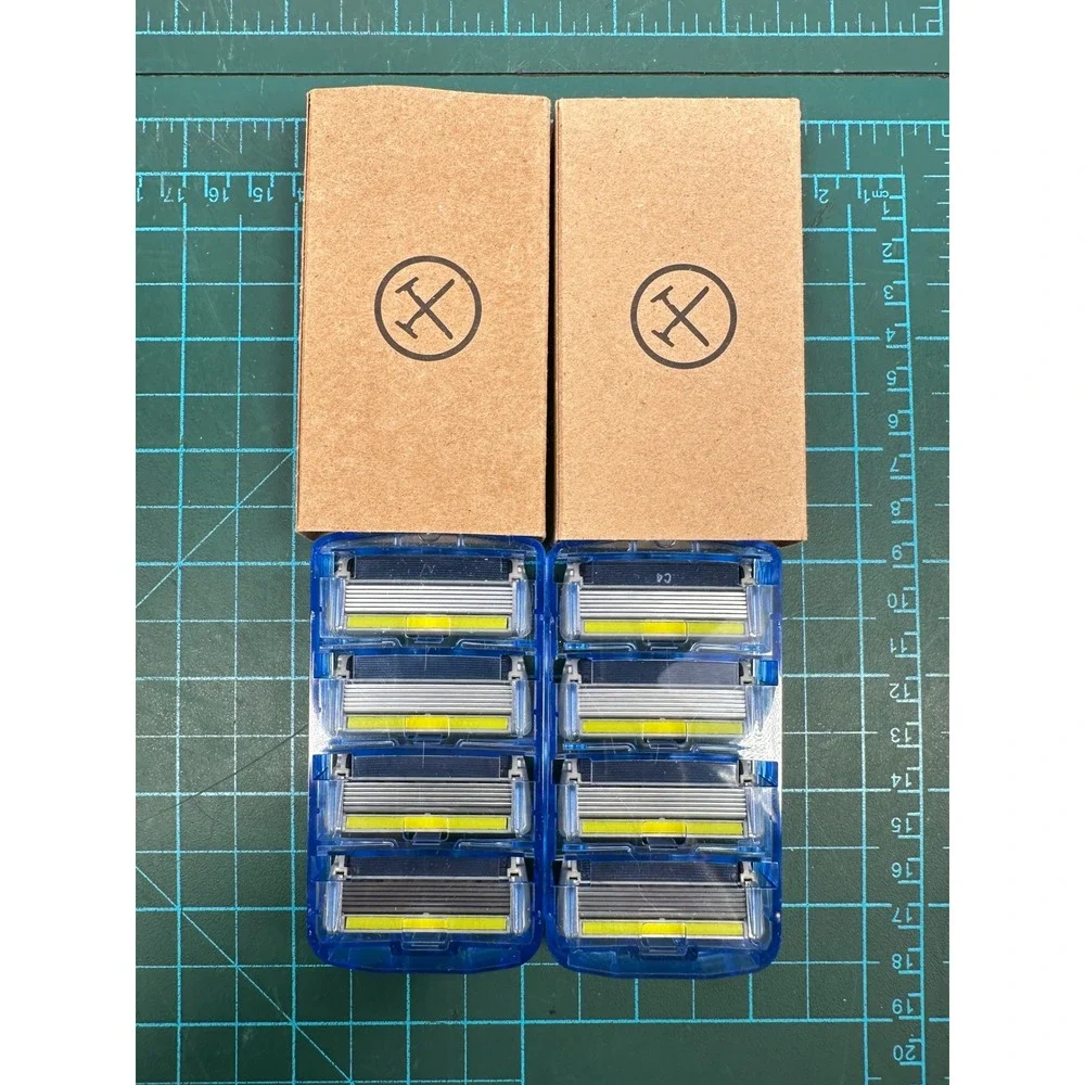 Harry's Razor Blade Refills 8 Count 5 Blade Cartridges 2 Packs of 4 Blue Case